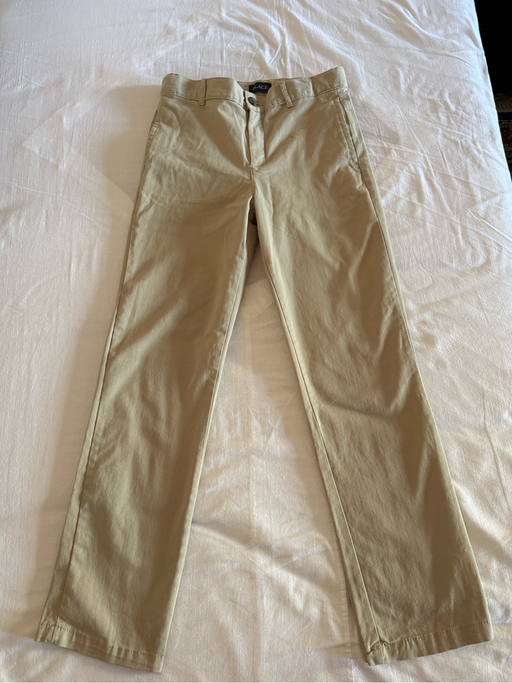 The Childrens Place Boys Khaki Tan Stretch Chino Pants Uniform Trousers Size 12